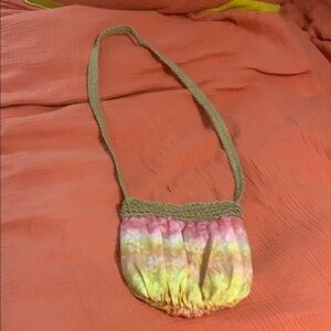 Handcrafted Pink and Yellow Women's Bag